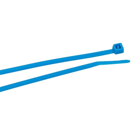 Forney Cable Tie, 4 in L, 3/4 in Max Bundle Dia., Blue, Nylon 6/6, 18 lb Strength, 100 PK 62006